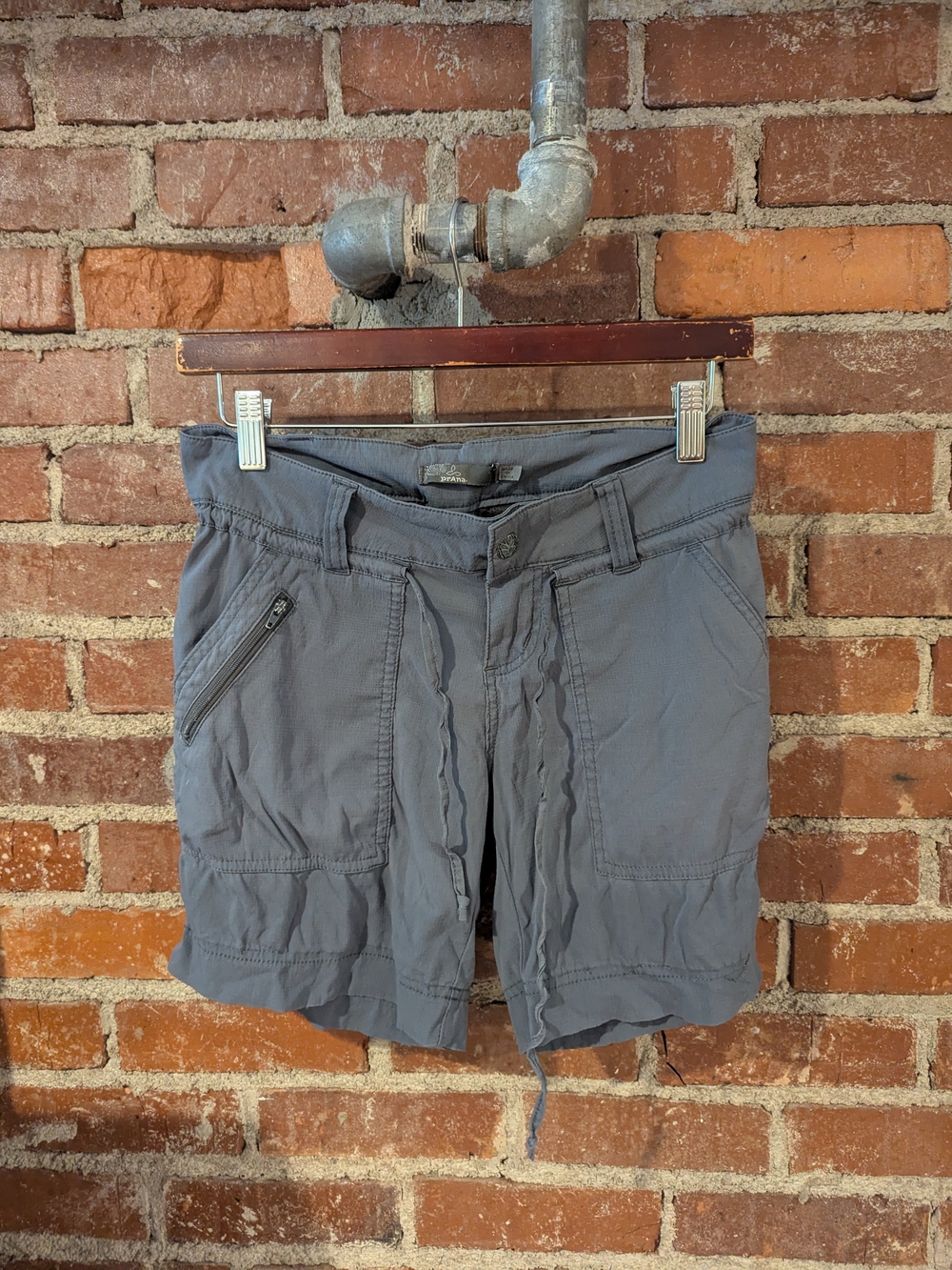 Prana Women's Slate Gray Drawstring Utility Bermudas